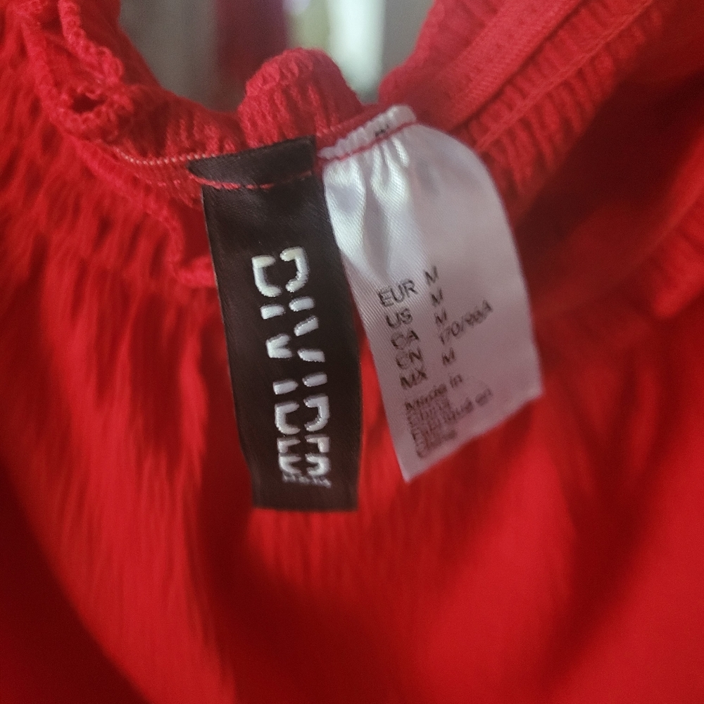 (EUC) DIVIDED Designer Red Crop Top Size Med